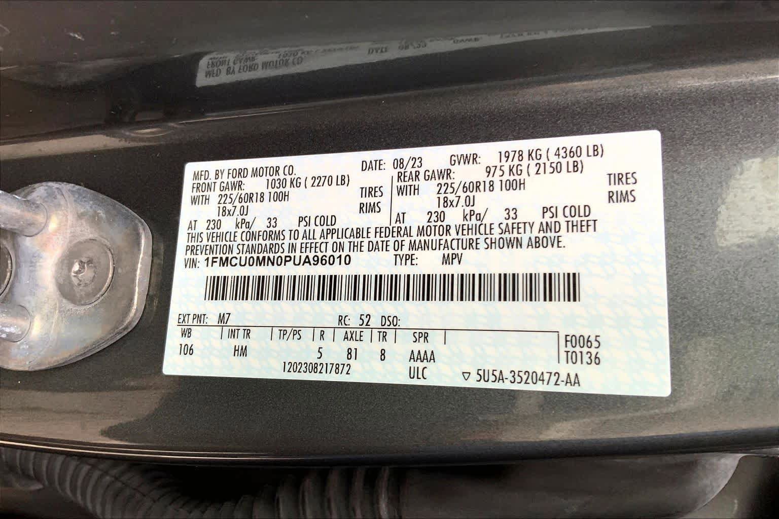 Certified 2023 Ford Escape ST-Line w/ Tech Pack #1 FWD image 33