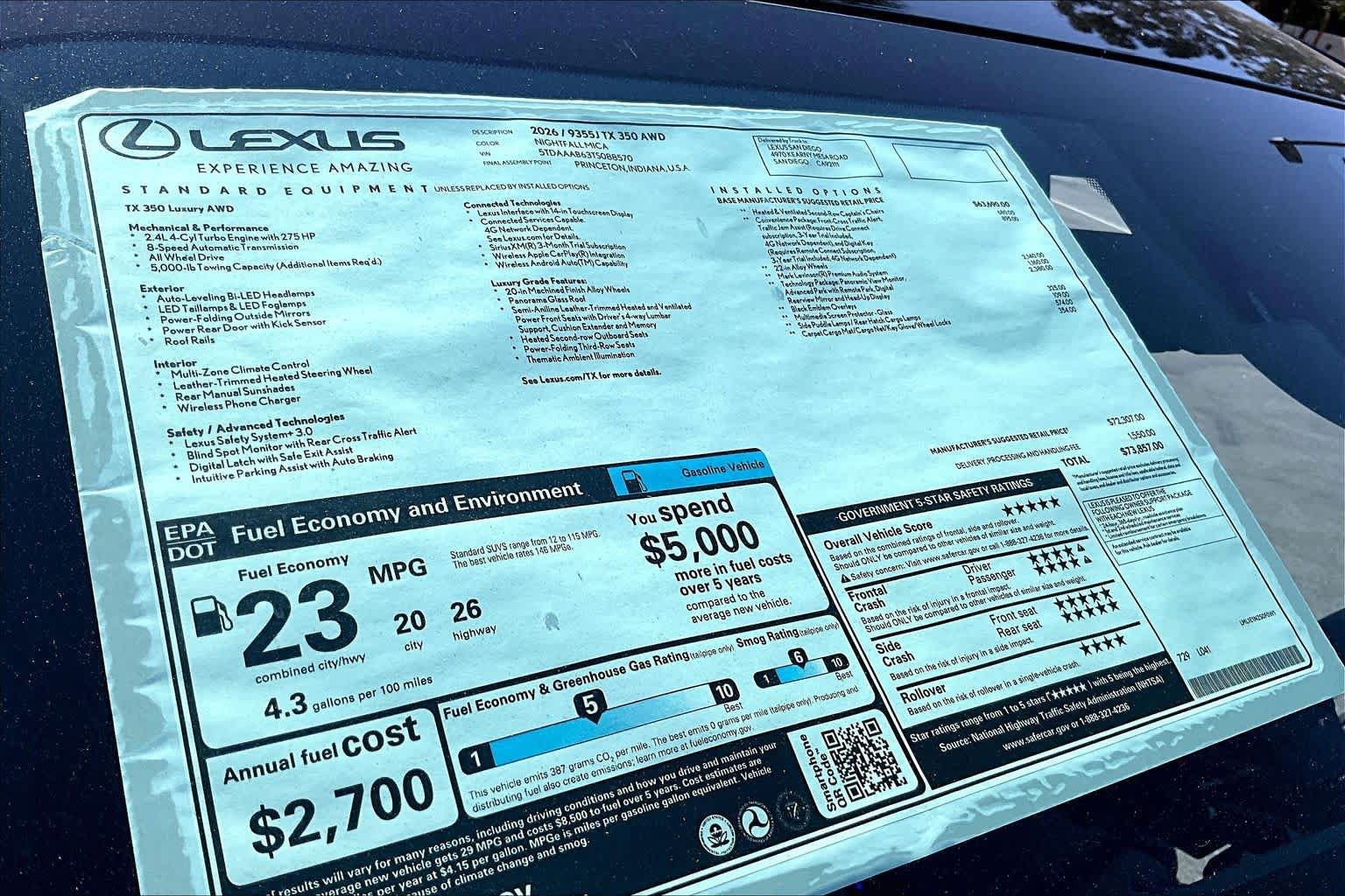 New 2026 Lexus TX 350 AWD image 22