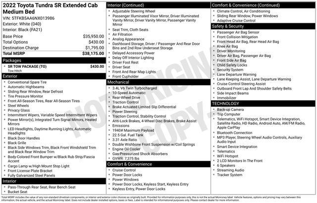 Used 2022 Toyota Tundra SR w/ SR Tow Package RWD image 42