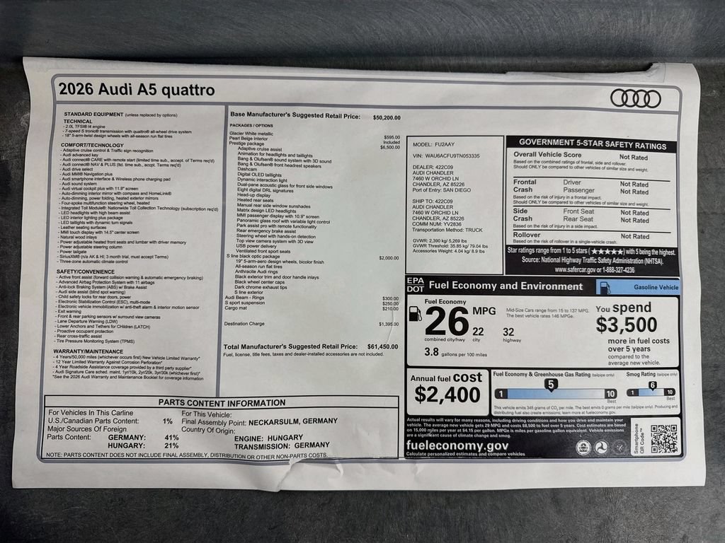 New 2026 Audi A5 Prestige AWD/4WD image 9