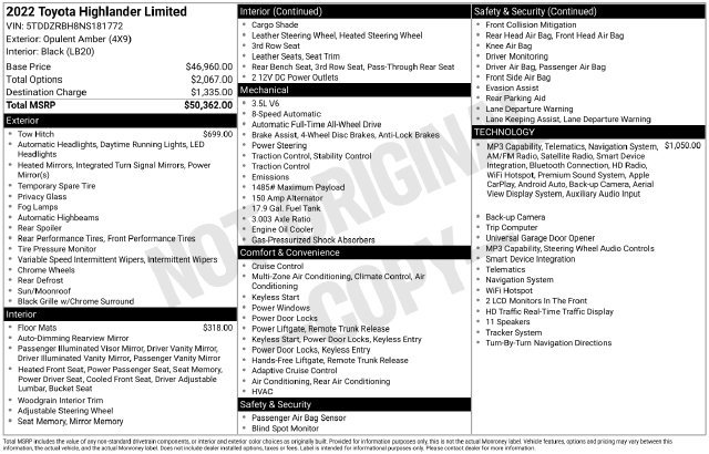 Used 2022 Toyota Highlander Limited AWD/4WD image 35