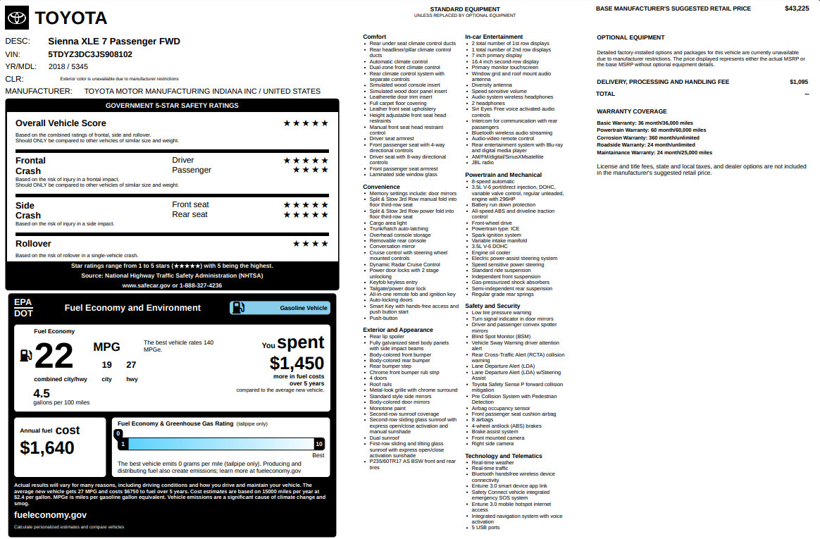 Used 2018 Toyota Sienna XLE image 23