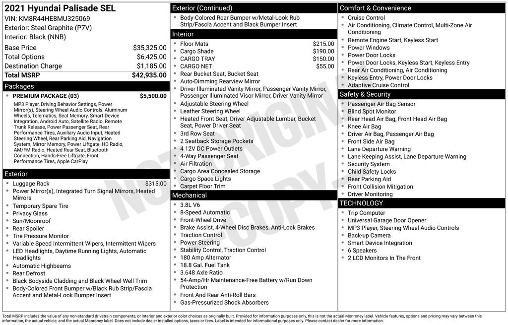 Used 2021 Hyundai Palisade SEL w/ Premium Package FWD image 39
