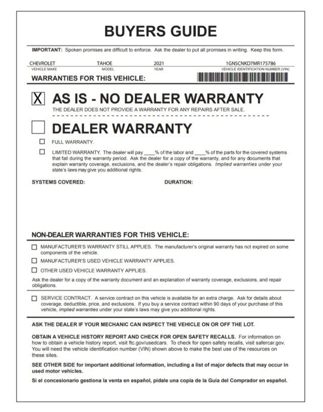 Used 2021 Chevrolet Tahoe LT RWD image 32
