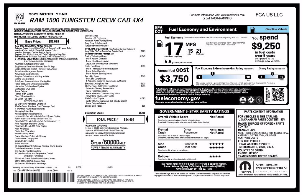 Certified 2025 RAM 1500 Tungsten w/ Towing Technology Group AWD/4WD image 4