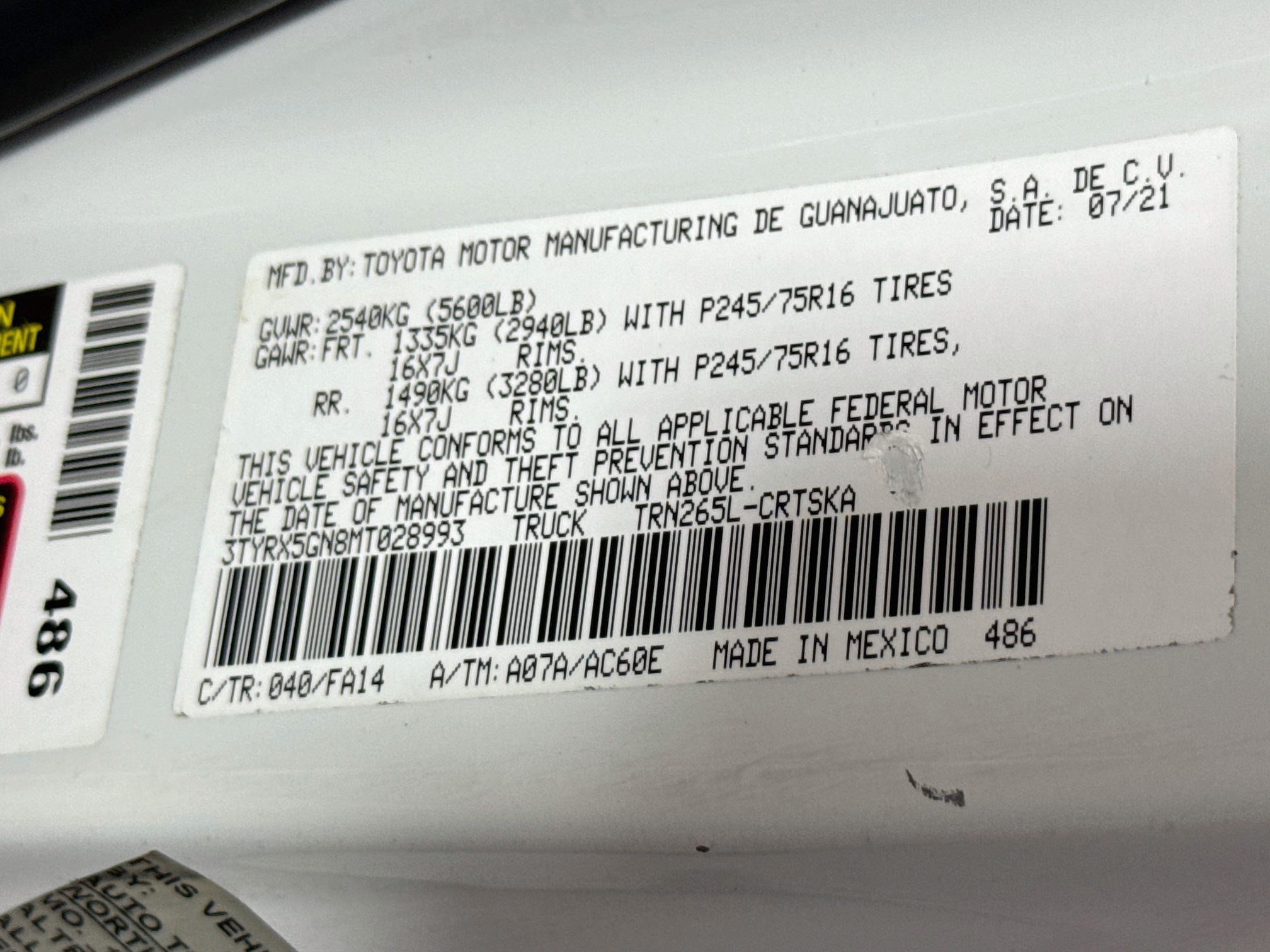 Used 2021 Toyota Tacoma SR RWD image 39