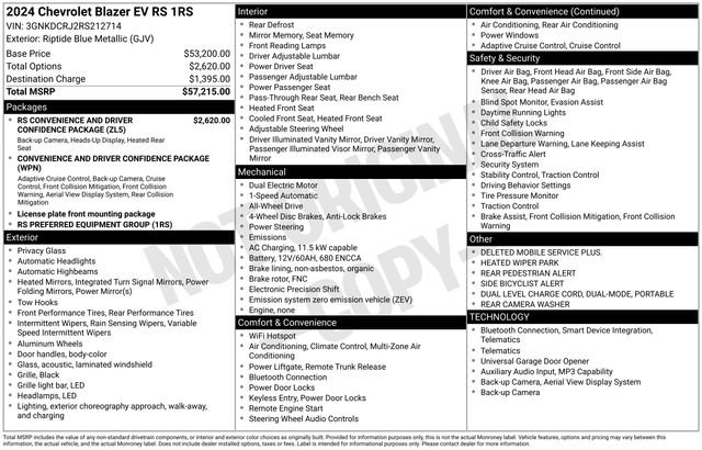 Certified 2024 Chevrolet Blazer EV RS AWD/4WD image 41