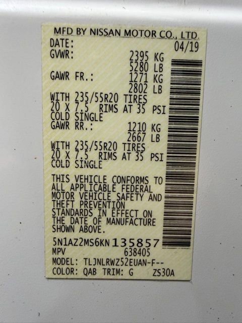 Used 2019 Nissan Murano SL w/ SL Technology Package image 35