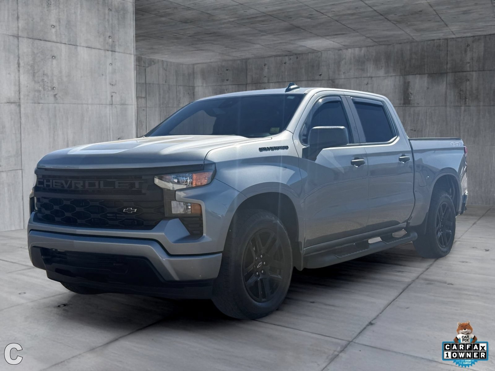 Certified 2024 Chevrolet Silverado 1500 Custom w/ Turbomax Blackout Package AWD/4WD image 2