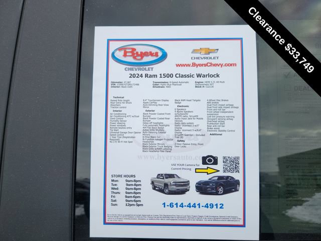 Used 2024 RAM 1500 Classic Warlock w/ Electronics Group image 11