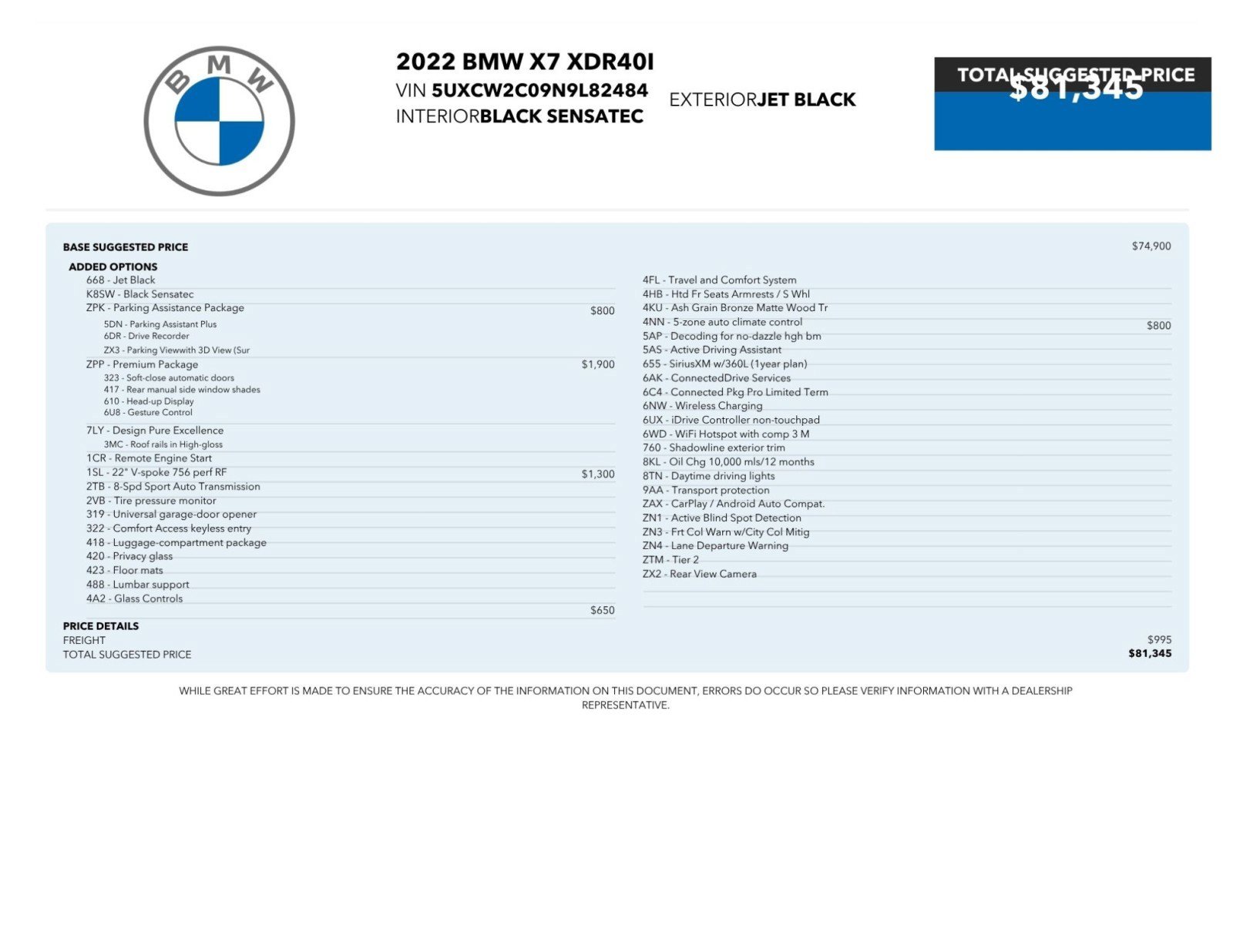 Used 2022 BMW X7 xDrive40i w/ Premium Package AWD/4WD image 2