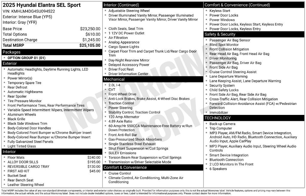 Certified 2025 Hyundai Elantra Sport FWD image 30