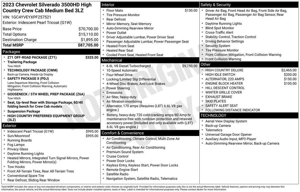 Used 2023 Chevrolet Silverado 3500 High Country w/ Z71 Off-Road Package image 45