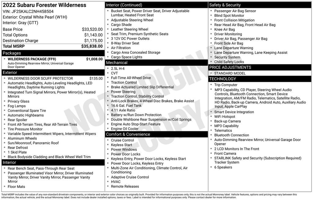 Used 2022 Subaru Forester Wilderness w/ Wilderness Package AWD/4WD image 34