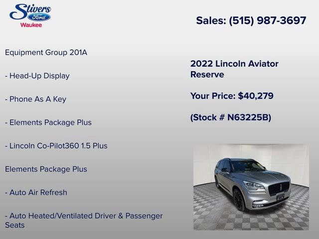 Certified 2022 Lincoln Aviator Reserve w/ Equipment Group 201A AWD/4WD image 8