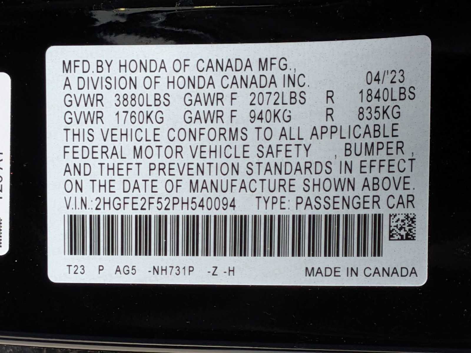 Certified 2023 Honda Civic Sport image 31