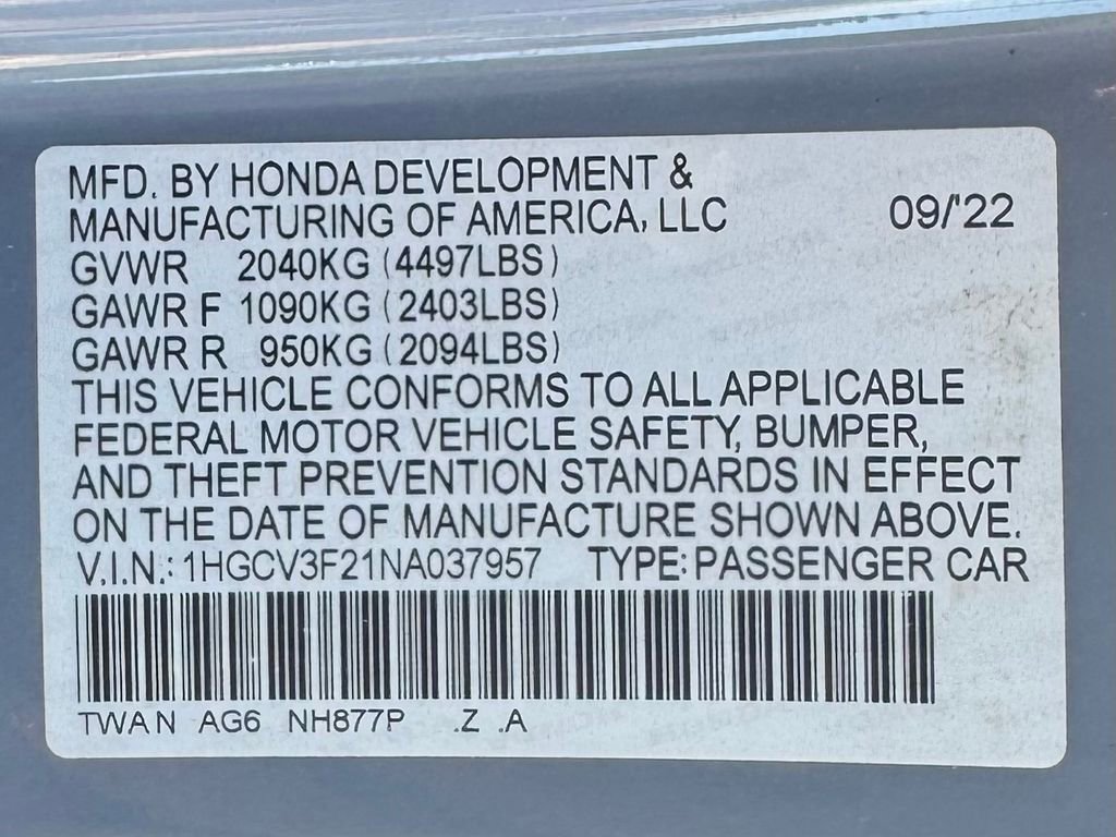 Used 2022 Honda Accord Sport image 12