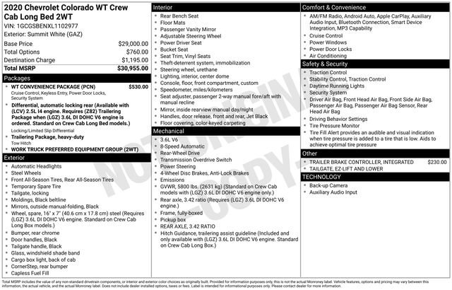 Used 2020 Chevrolet Colorado W/T w/ WT Convenience Package RWD image 35