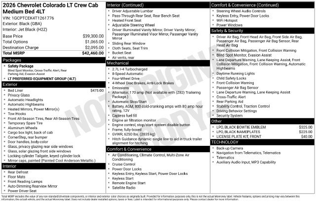 New 2026 Chevrolet Colorado LT AWD/4WD image 18
