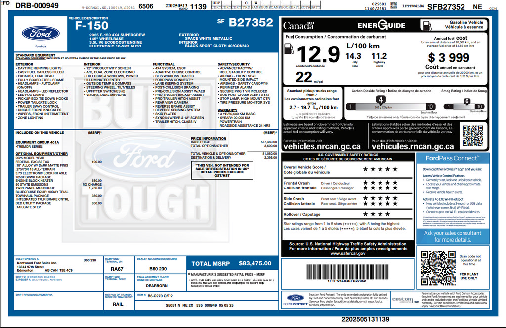 Used 2025 Ford F150 Tremor w/ Bed Utility Package AWD/4WD image 4