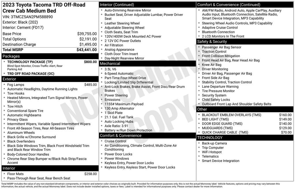 Used 2023 Toyota Tacoma TRD Off-Road w/ Technology Package image 22