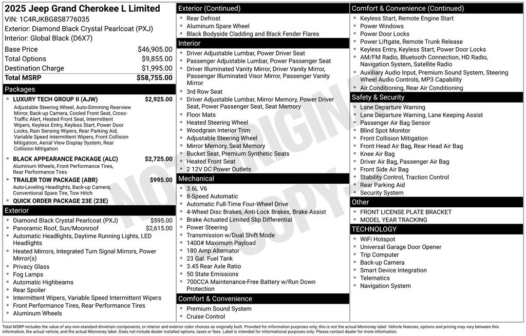 New 2025 Jeep Grand Cherokee L Limited w/ Luxury Tech Group II image 6