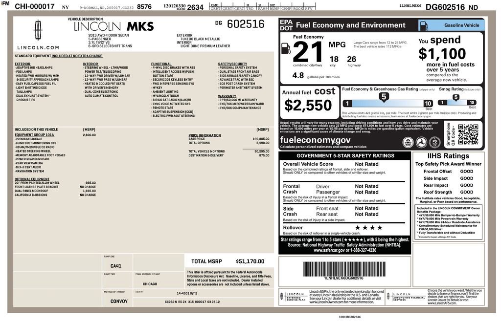 Used 2013 Lincoln MKS AWD image 33