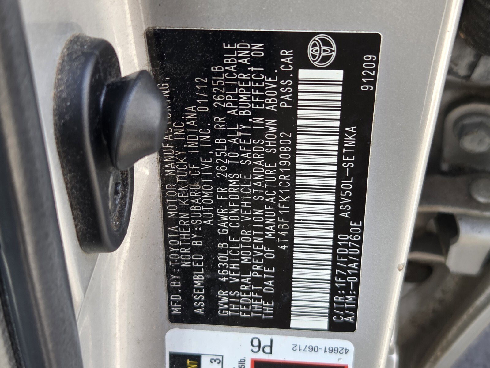 Used 2012 Toyota Camry LE image 7