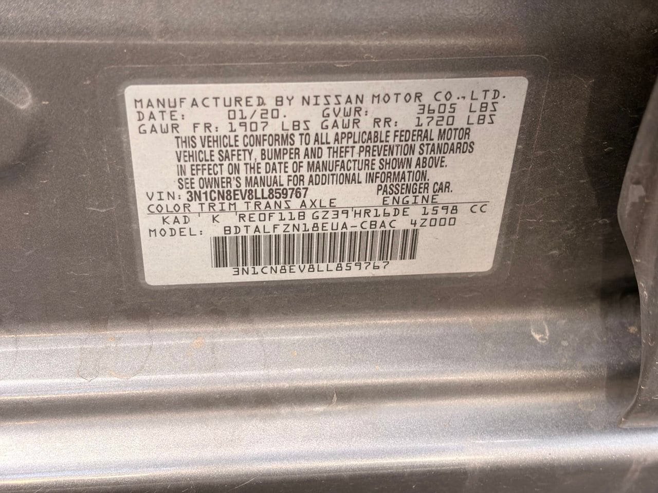 Used 2020 Nissan Versa SV FWD image 10