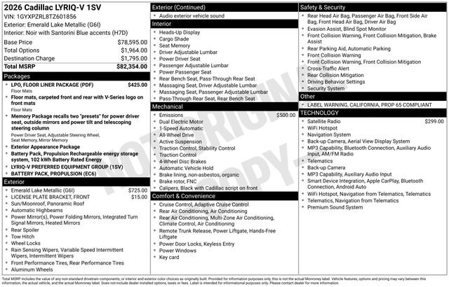 Certified 2026 Cadillac Lyriq V w/ LPO, Floor Liner Package AWD/4WD image 22