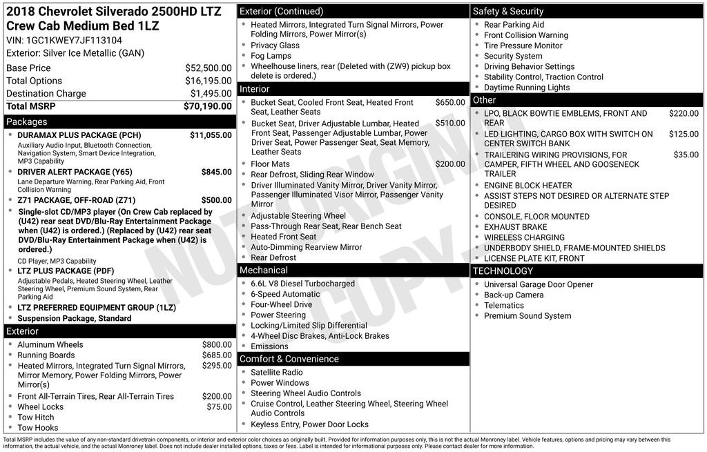 Used 2018 Chevrolet Silverado 2500 LTZ w/ Duramax Plus Package image 6