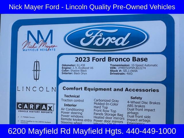 Used 2023 Ford Bronco Base w/ Sasquatch Package image 39
