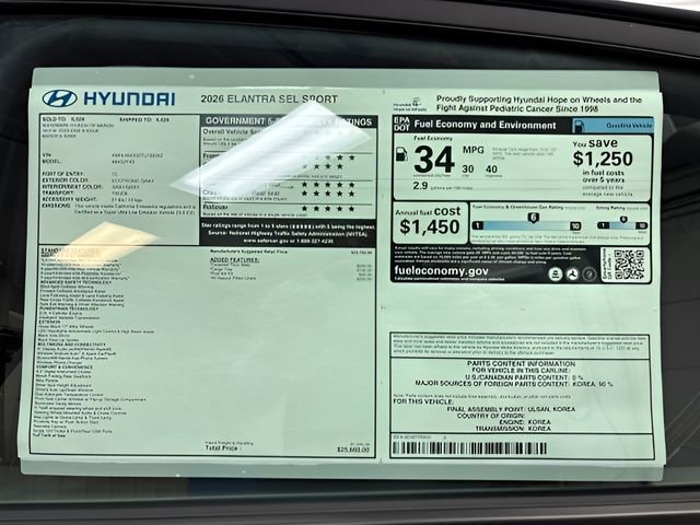 New 2026 Hyundai Elantra Sport image 32