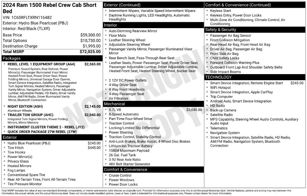 Used 2024 RAM 1500 Rebel w/ Rebel Level 1 Equipment Group AWD/4WD image 10