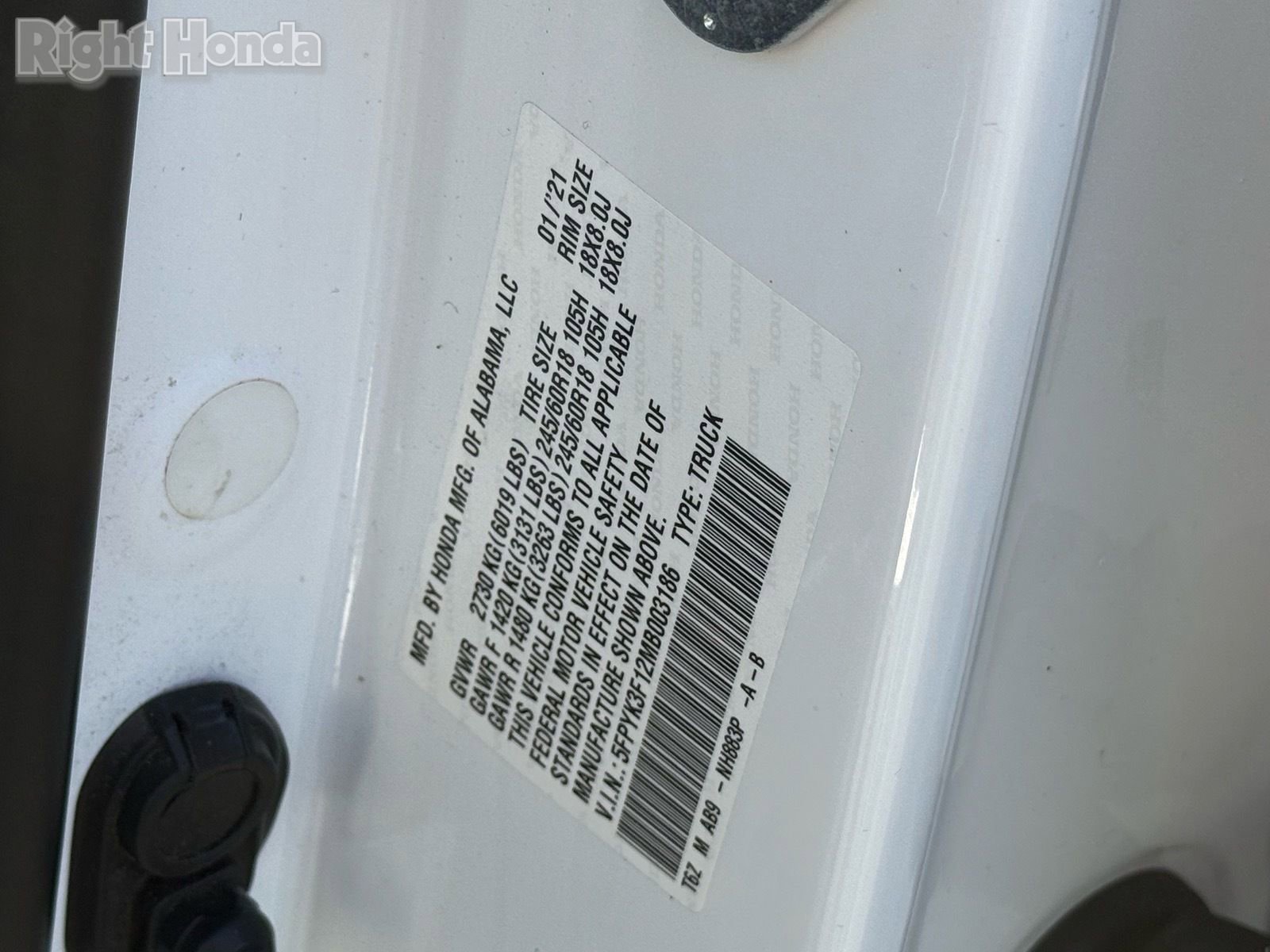 Certified 2021 Honda Ridgeline Sport image 33