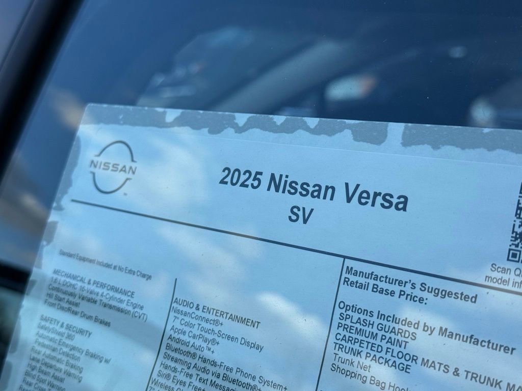 New 2025 Nissan Versa SV w/ Trunk Package image 23