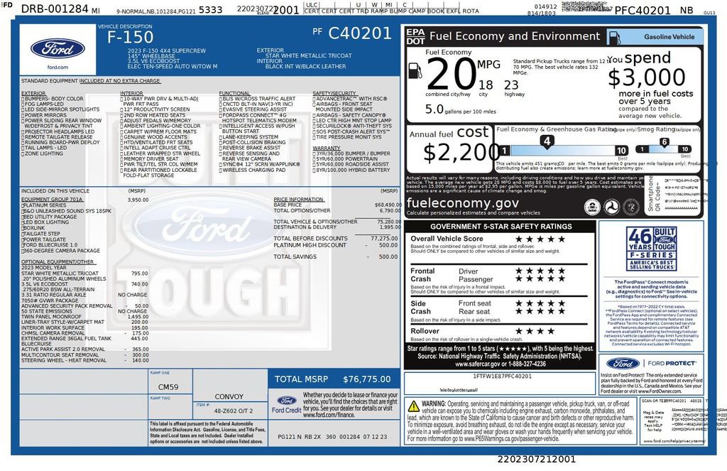 Used 2023 Ford F150 Platinum w/ Equipment Group 701A High image 41