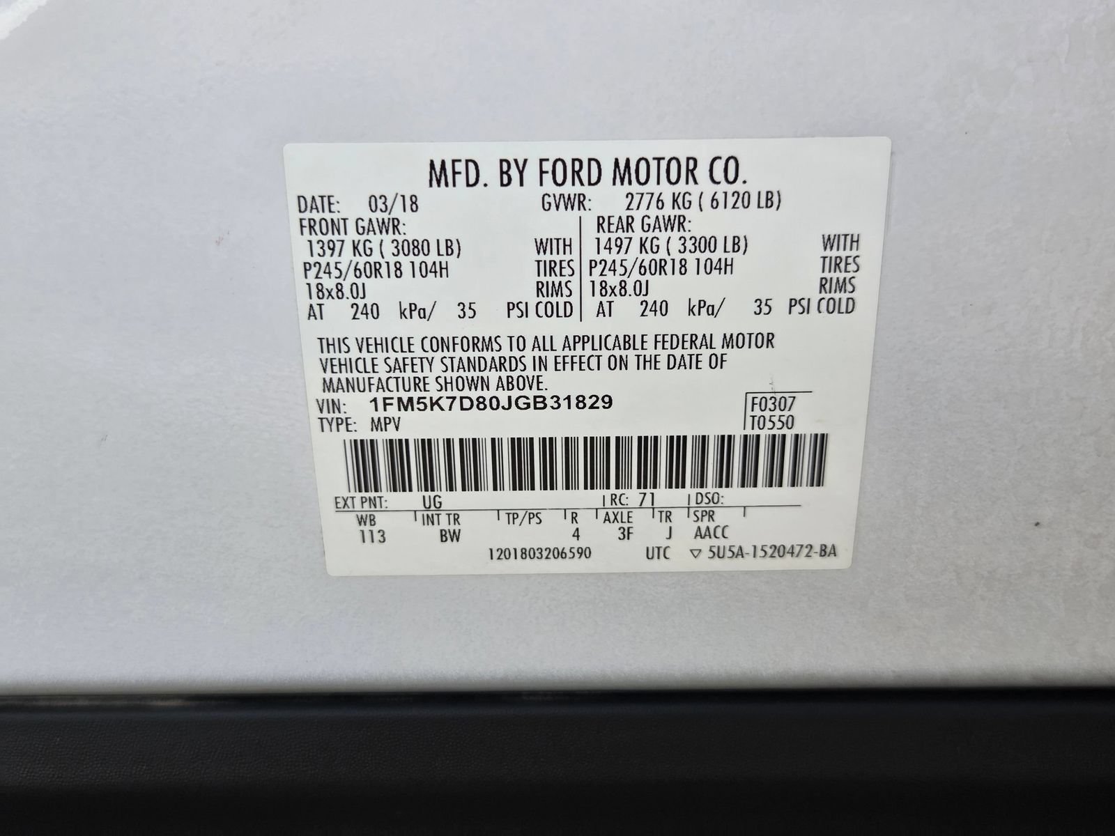 Used 2018 Ford Explorer XLT w/ Equipment Group 202A FWD image 32