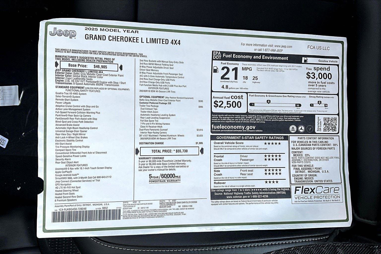 New 2025 Jeep Grand Cherokee L Limited w/ Trailer Tow Package image 14