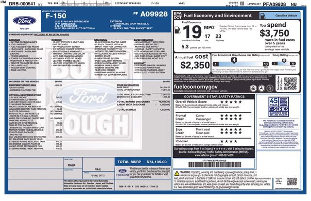 Used 2023 Ford F150 Lariat w/ Equipment Group 502A High image 32