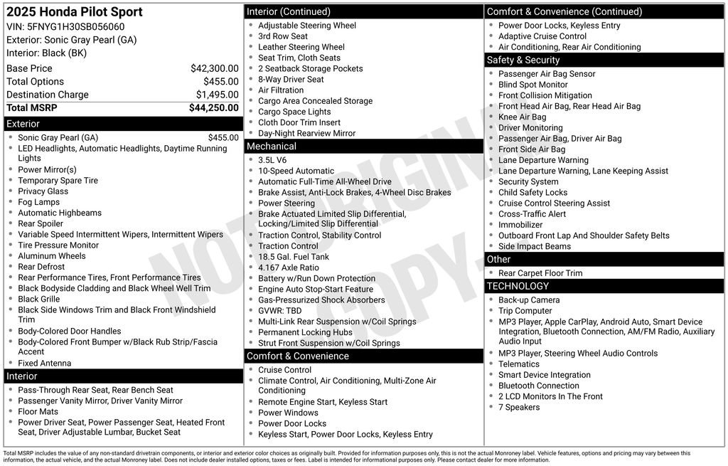 Used 2025 Honda Pilot Sport image 5