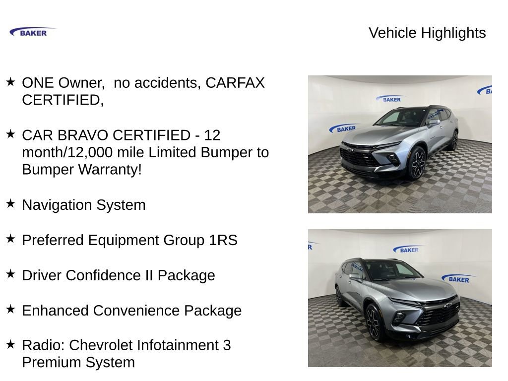 Certified 2023 Chevrolet Blazer RS w/ Driver Confidence II Package image 4