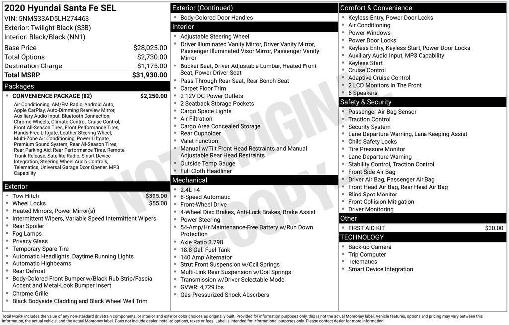 Used 2020 Hyundai Santa Fe SEL w/ Convenience Package FWD image 34