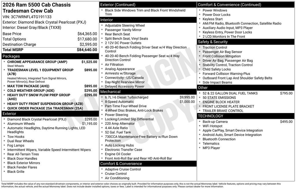 New 2026 RAM 5500 Tradesman w/ Chrome Appearance Group AWD/4WD image 29