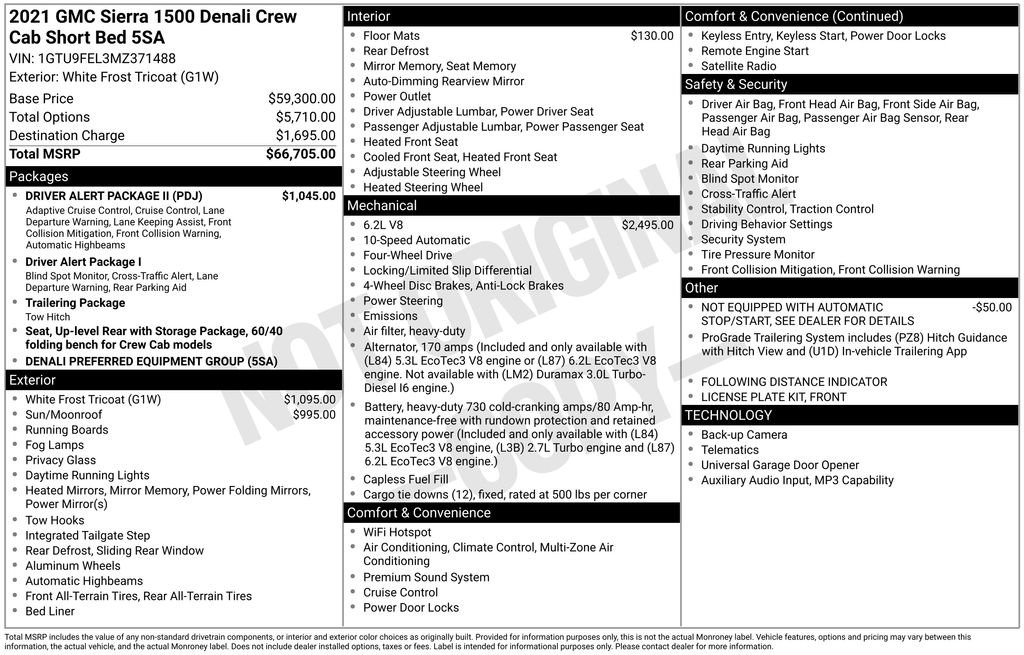 Used 2021 GMC Sierra 1500 Denali w/ Driver Alert Package II image 2