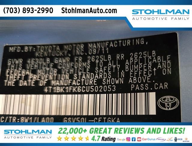 Used 2012 Toyota Camry XLE FWD image 37