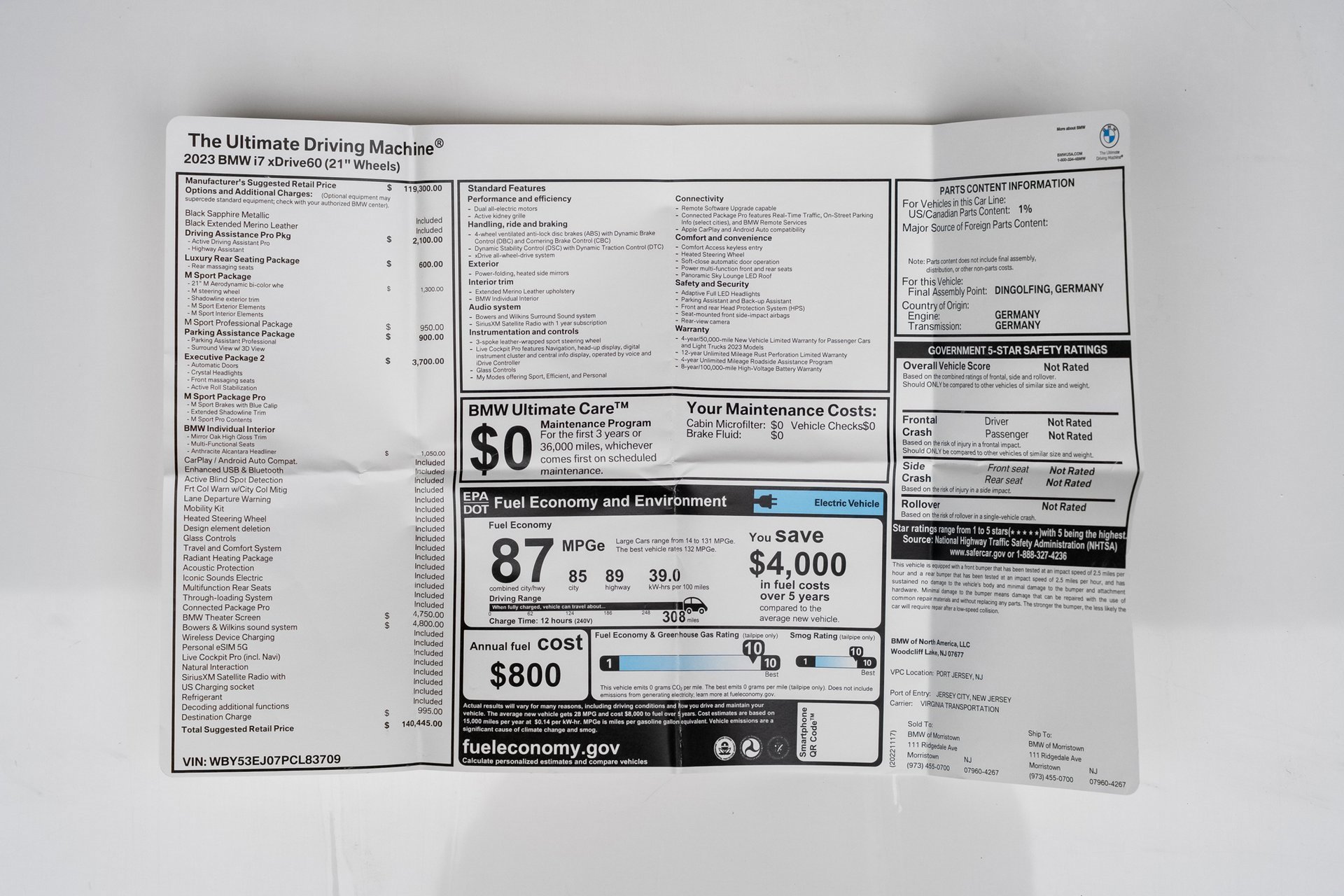 Used 2023 BMW i7 xDrive60 w/ Executive Package 2 image 89