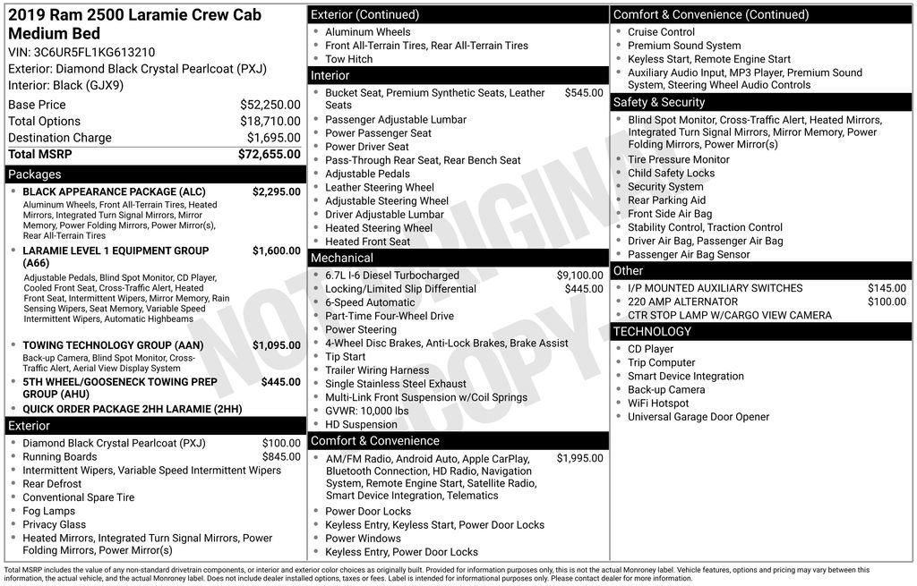 Used 2019 RAM 2500 Laramie w/ Black Appearance Package image 54