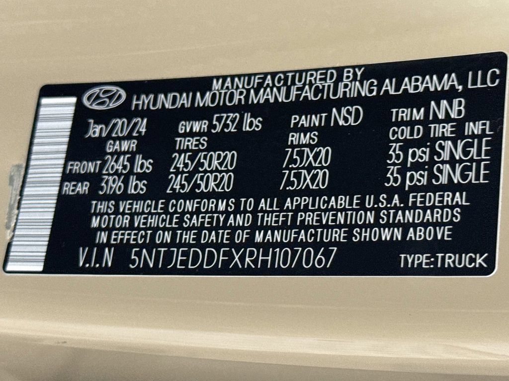 Certified 2024 Hyundai Santa Cruz Limited AWD/4WD image 38