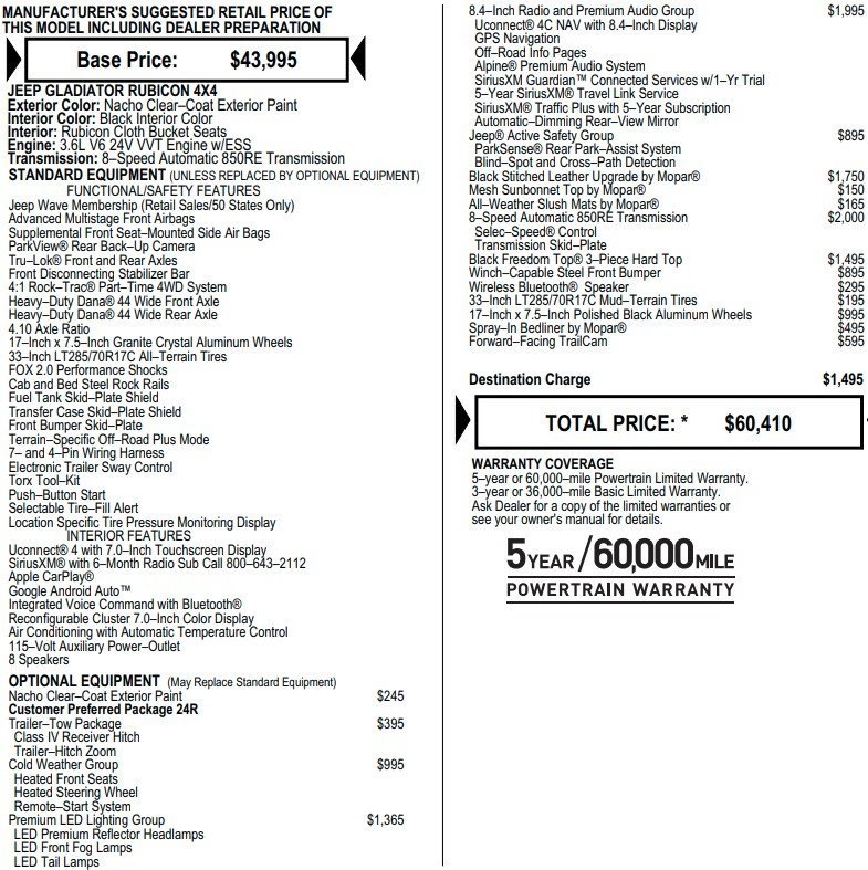 Used 2021 Jeep Gladiator Rubicon image 2